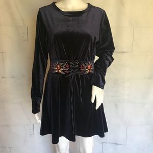 Loveriche Velvet Lace Up Corset Dress